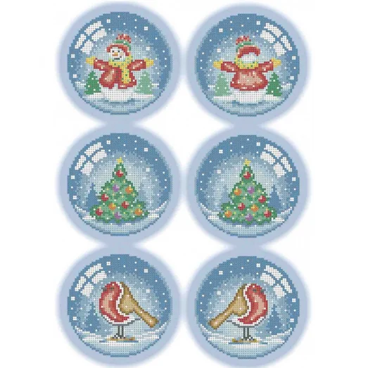 А3-К-426 Новогодние игрушки Снежный шар. Схема для вышивки бисером ТМ Acorns