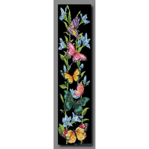 Схема для вышивки бисером POINT ART Бабочки в цветах, размер 25х35 см, арт. 1281