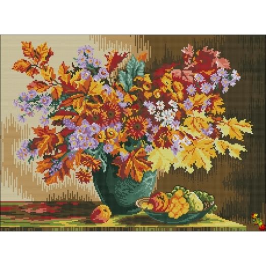 ФПК-2210 Осенние цветы и листья. Схема для вышивки бисером Феникс