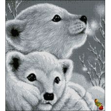 ФПК-3315 Белые медвежата. Схема для вышивки бисером Феникс
