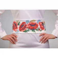 ПС-054 Бисерная заготовка пояс. Барвыста Вышиванка, домотканое полотно