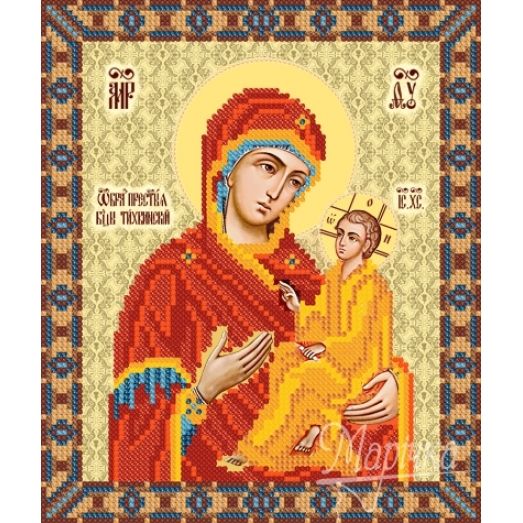 РИП-037 Тихвинская икона Божией Матери. Схема для вышивки бисером ТМ Маричка
