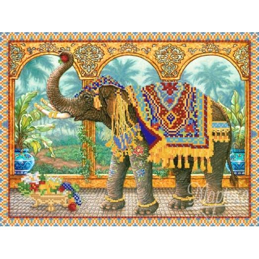 РКП-195 Индийский слон. Схема для вышивки бисером. Маричка