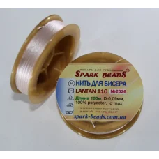 ЛН-2026 Бежево-розовая Нить для бисера Лантан, 100м