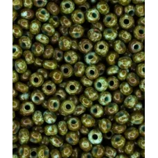 69130 Бисер болотно-зелёный травертин, непрозрачный Preciosa