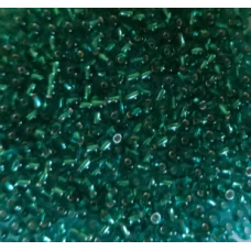 67210 Бисер Preciosa бирюзовый, серебряная линия внутри