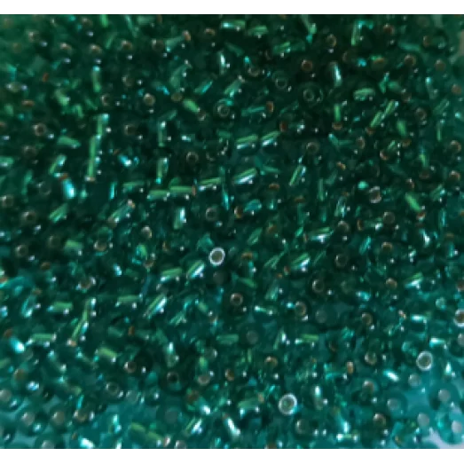 67210 Бисер Preciosa бирюзовый, серебряная линия внутри