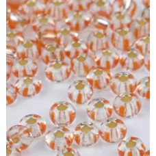 00302 Бисер прозрачный с оранжевой полоской внутри Preciosa