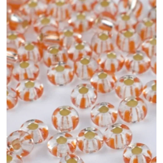 00302 Бисер прозрачный с оранжевой полоской внутри Preciosa 