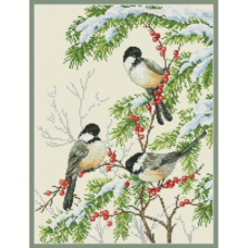 VN-153 Зимние птицы. Набор для вышивки нитками. ТМ Olanta