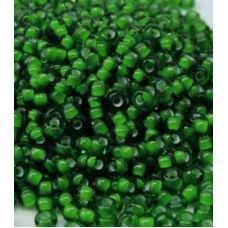 55126 Бисер зеленый с белой серединкой Preciosa