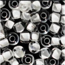 38002 Бисер Preciosa прозрачный с прокрашеной белой серединкой