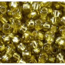 78651 Бисер Preciosa оливковый, серебряная линия внутри