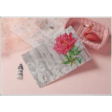 ДМ189166 Набор со стразами для создания открытки Пион