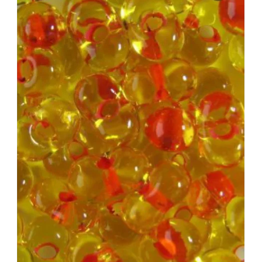 81093 Бисер желтый прозрачный окрашенный внутри оранжевым Preciosa