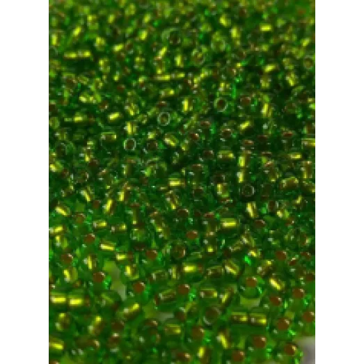55434 Бисер Preciosa оливковый с золотой серединой