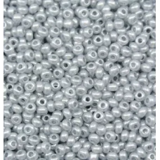 17408 Бисер Preciosa серый, полупрозрачный, жемчужный, слегка радужный