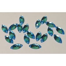 ДЭ-008 Камни пришивные голубые-хамелион, 7*15 мм, 5шт