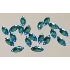 ДЭ-008 Камни пришивные голубые-хамелион, 7*15 мм, 5шт