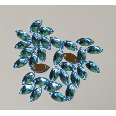 ДЭ-017 Камни пришивные лодочка голубые 4*9 мм, 5шт