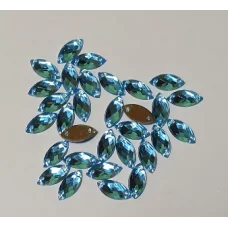 ДЭ-017 Камни пришивные лодочка голубые 4*9 мм, 5шт