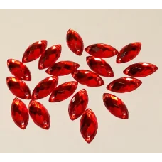 ДЭ-009 Камни пришивные красные, 7*15 мм, 5шт