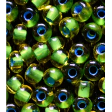 81036 Бисер желтый с зеленой прокрашенной серединкой Preciosa