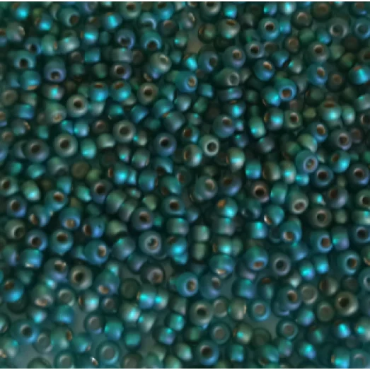 57719м Бисер Preciosa изумруд радужный с прокрасом серебром матовый