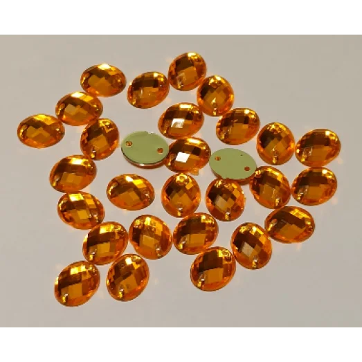 ДЭ-011 Камни пришивные овальные янтарные, 8*10 мм, 5шт