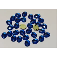 ДЭ-012 Камни пришивные овальные синие 8*10 мм, 5шт