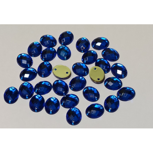 ДЭ-012 Камни пришивные овальные синие 8*10 мм, 5шт