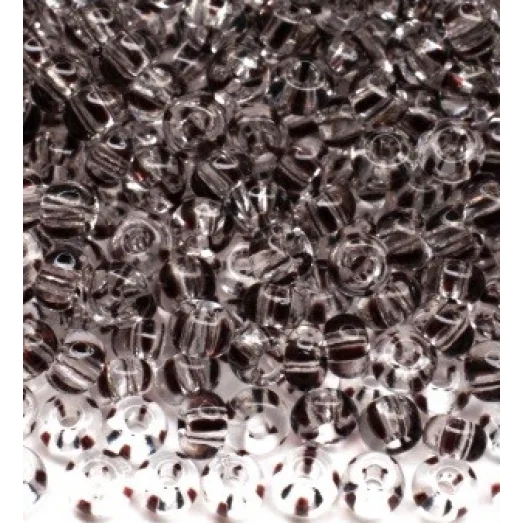 00490 Бисер прозрачный с коричневой полоской Preciosa