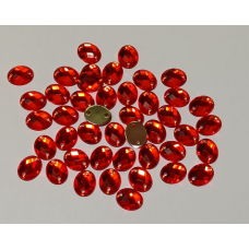 ДЭ-013 Камни пришивные овальные красные 8*10 мм, 5шт