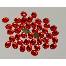 ДЭ-013 Камни пришивные овальные красные 8*10 мм, 5шт