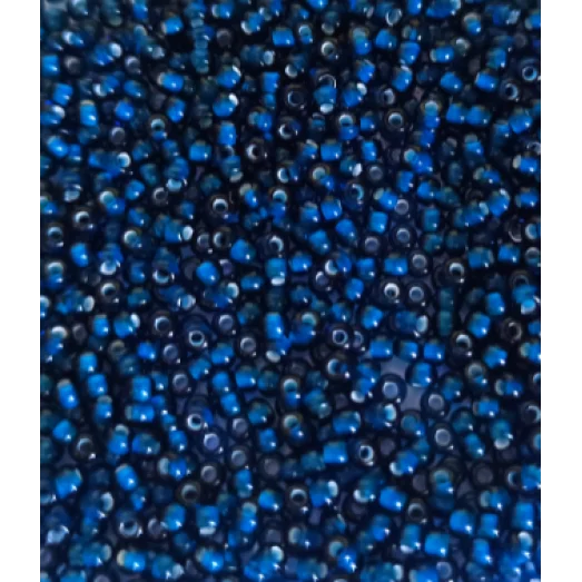 65106 Бисер Preciosa синий с белой серединкой
