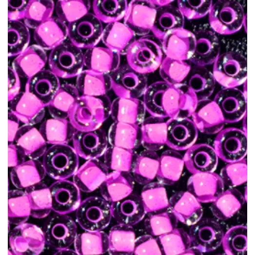 38025 Бисер Preciosa ярко розовый прозрачный с прокрасом внутри
