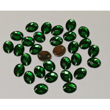 ДЭ-014 Камни пришивные овальные зеленые 8*10 мм, 5шт