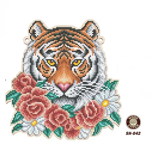 SH-042 Тигр. Заготовка для вышивки бисером. ТМ WoodStitch
