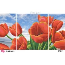 ММЦ-002 Тюльпаны триптих.  Схема для вышивки бисером Мосмара