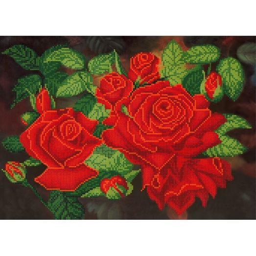 SI-144 (А3) Красные розы. Схема для вышивки бисером СвитАрт