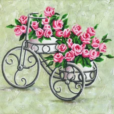 SI-658a(27*27) Тележка с розами. Схема для вышивки бисером СвитАрт