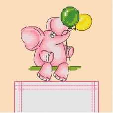 СКВ-013 Розовый слон. Схема под вышивку нитками ТМ Маричка