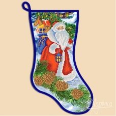СН-2003 Дед Мороз. Новогодний сапожок для вышивки бисером ТМ Маричка