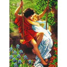 St-003(А3) Влюбленные на качелях. Схема для вышивки бисером СвитАрт