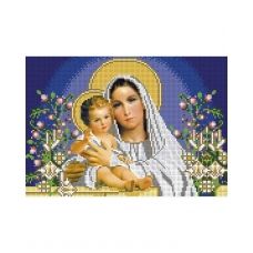 А4-И-514 Святая Мария с младенцем. Схема для вышивки бисером ТМ Acorns