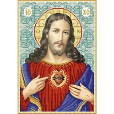 А4-И-434 Святое сердце Иисуса. Схема для вышивки бисером ТМ Acorns