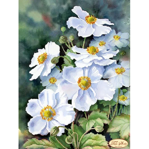 ТА-195 Нежные анемоны. Схема для вышивки бисером Тела Артис
