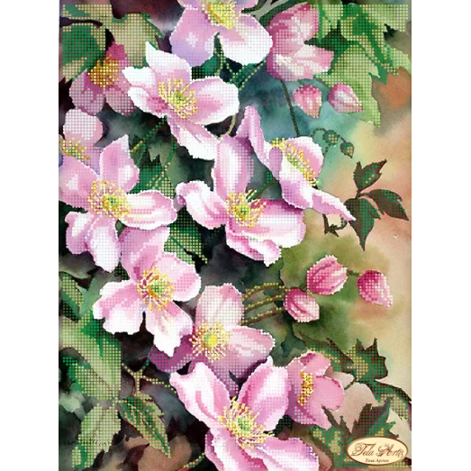 ТА-196 Чудесный клематис. Схема для вышивки бисером Тела Артис