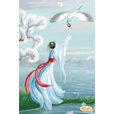 ТА-232 Встреча с аистом. Схема для вышивки бисером Тела Артис