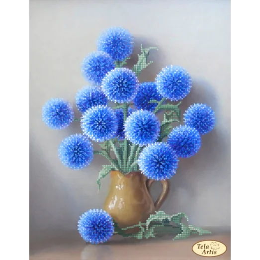 ТА-342 Синие пушистики. Схема для вышивки бисером Тела Артис